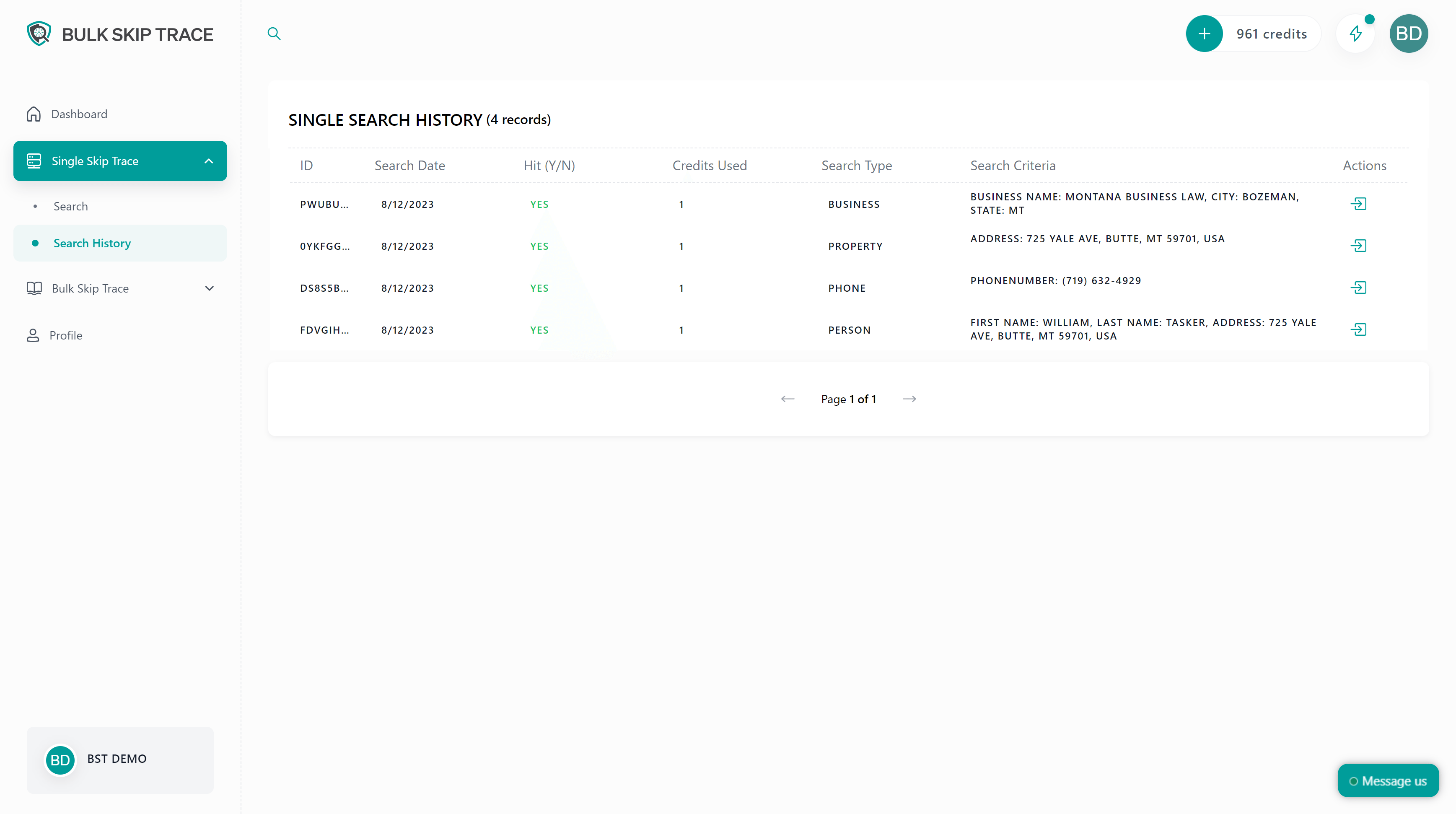 Single Skip Tracing 2